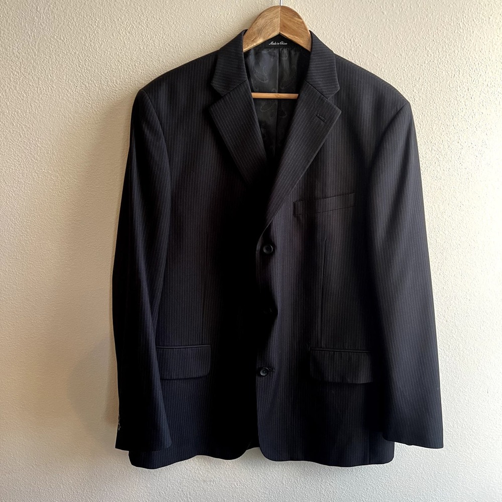 Apt. 9 Black Pinstripe Suit Jacket XL-44